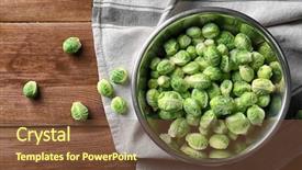  Presentation with brussels - Colorful slide deck enhanced with brussels sprouts in metal bowl backdrop and a tawny brown colored foreground