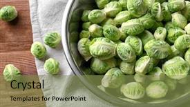  Presentation with brussels - Audience pleasing slides consisting of brussels sprouts in metal bowl backdrop and a seafoam green colored foreground