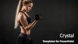  Presentation with brutal strong bodybuilder athletic fitness - Slides having brutal athletic woman pumping up background and a black colored foreground