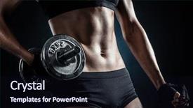  Presentation with brutal strong bodybuilder athletic fitness - Amazing presentation having brutal athletic woman pumping up backdrop and a wine colored foreground