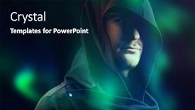  Presentation with fiction - Presentation theme featuring brutal-man-with-a-brave background and a wine colored foreground