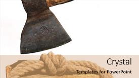  Presentation with cut - Slide deck featuring gordian knot 2 to cut the gordian knot background and a coral colored foreground