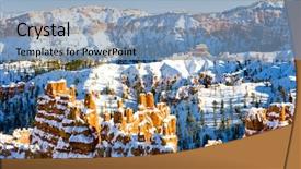  Presentation with utah - Audience pleasing theme consisting of bryce canyon national park in winter utah usa backdrop and a light blue colored foreground