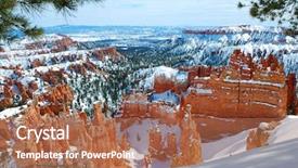  Presentation with winter blue - Presentation design consisting of bryce canyon panorama with snow background and a coral colored foreground