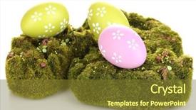  Presentation with earth science green and white - Audience pleasing slides consisting of bryophytes - green moss with eggs isolated backdrop and a tawny brown colored foreground