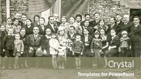  Presentation with family photo - PPT theme featuring brzesko-nowe-poland-circa-forties background and a gray colored foreground