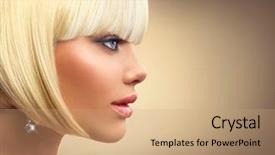  Presentation with bob hairstyle - Cool new theme with btob - beautiful fashion blonde woman backdrop and a coral colored foreground