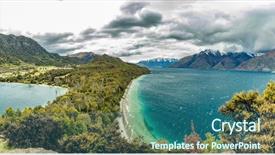  Presentation with queenstown - Presentation theme consisting of btob - lookout point at bob s background and a ocean colored foreground