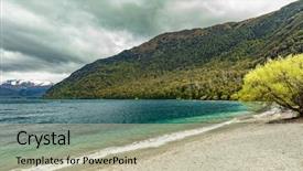  Presentation with queenstown - PPT theme with btob - lookout point at bob s background and a mint green colored foreground