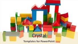  Presentation with trade blocs - Amazing presentation theme having btoc - building from wooden blocs isolated backdrop and a  colored foreground