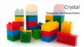  Presentation with bright colorful candy isolated - Slides having btoc - construction towers from colorful toys background and a  colored foreground