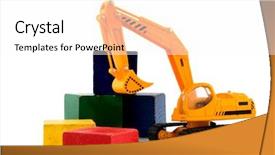  Presentation with chemical safety in work place - Beautiful theme featuring btoc - hoisting crane with blocs backdrop and a white colored foreground