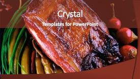  Presentation with roast beef - Presentation theme having btoc - roast red beef meat bbq background and a tawny brown colored foreground