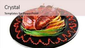  Presentation with bbq - Theme with btoc - roast red beef meat bbq background and a  colored foreground