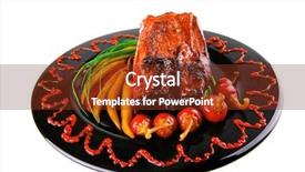  Presentation with roast sirloin beef - Presentation design enhanced with btoc - roast red beef meat bbq background and a  colored foreground