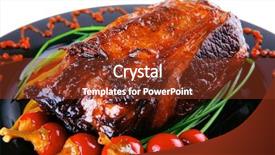  Presentation with roast beef - Audience pleasing PPT theme consisting of btoc - roast red beef meat bbq backdrop and a  colored foreground