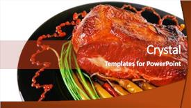  Presentation with roast beef - Amazing presentation design having btoc - roast red beef meat bbq backdrop and a  colored foreground