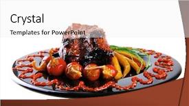  Presentation with bbq - Beautiful PPT theme featuring btoc - roast red beef meat bbq backdrop and a white colored foreground