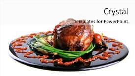  Presentation with roast beef - Theme with btoc - roast red beef meat bbq background and a  colored foreground
