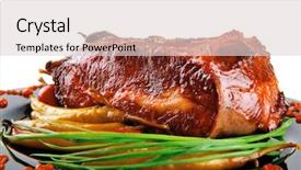  Presentation with roast beef - Slides with btoc - roast red beef meat bbq background and a lemonade colored foreground