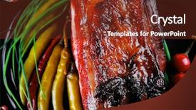  Presentation with bbq - Presentation theme with btoc - roast red beef meat bbq background and a tawny brown colored foreground