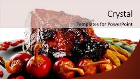  Presentation with beef meat soup - Slide deck having btoc - roast red beef meat bbq background and a lemonade colored foreground