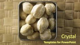  Presentation with buah - Cool new theme with buah - top view of coriander powder backdrop and a tawny brown colored foreground