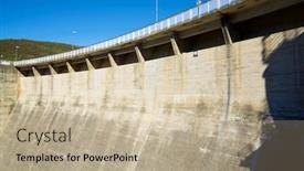  Presentation with valley dam - Beautiful PPT theme featuring bubal-dam-in-tena-valley backdrop and a mint green colored foreground
