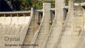  Presentation with valley dam - PPT theme featuring bubal-dam-in-tena-valley background and a coral colored foreground