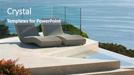  Presentation with custom - Presentation featuring stepping stones stepping stones - custom luxury pool and chairs background and a  colored foreground