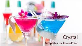  Presentation with blue flower - Slide set consisting of micology - molecular mixology - blue swimming background and a sky blue colored foreground