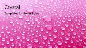  Presentation with water glass - Theme enhanced with bubble droplet - water drops on glass background and a lavender colored foreground