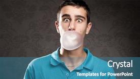  Presentation with chewing gum - PPT theme consisting of bubble from a chewing gum background and a teal colored foreground