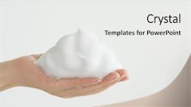  Presentation with bubble - PPT theme enhanced with lather - bubble of the palm background and a white colored foreground