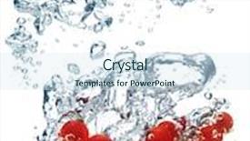  Presentation with currant - Theme enhanced with bubbles forming in blue water after red currant is dropped into it background and a sky blue colored foreground