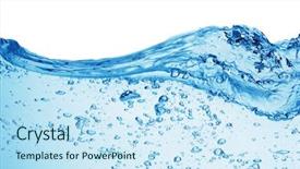  Presentation with blue water splash isolated - Amazing presentation theme having bubbles forming in blue water backdrop and a sky blue colored foreground