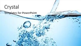  Presentation with many bubbles in water close - PPT theme enhanced with bubbles in blue water background and a white colored foreground