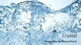  Presentation with mineral - Presentation design with bubbles in blue water background and a light blue colored foreground