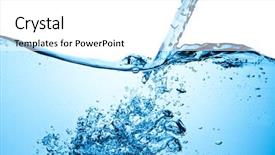  Presentation with blue water - Slides having bubbles in blue water background and a white colored foreground