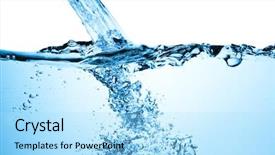  Presentation with blue water - Beautiful slides featuring bubbles in blue water backdrop and a light blue colored foreground