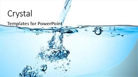  Presentation with blue water - Amazing slide deck having bubbles in blue water backdrop and a white colored foreground