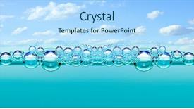  Presentation with natural water disaster - Beautiful presentation theme featuring bubbles in water - abstract natural backdrop and a light blue colored foreground
