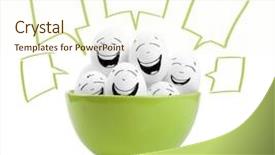  Presentation with eggs egg carton egg box - Slide deck enhanced with bubbles smileys - happy painted eggs background and a cream colored foreground