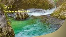  Presentation with roaring - PPT layouts featuring bubbling-and-roaring-foamy-rapids background and a tawny brown colored foreground