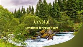  Presentation with mountain stream - Theme enhanced with bubbling-mountain-stream-of-cold background and a tawny brown colored foreground