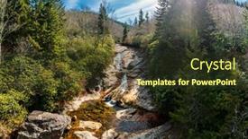  Presentation with blue ridge mountains - Slides enhanced with bubbly-falls-waterfall-in-appalachian background and a tawny brown colored foreground