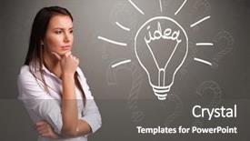  Presentation with pretty girl - Colorful PPT theme enhanced with buble - pretty young girl comming up backdrop and a dark gray colored foreground