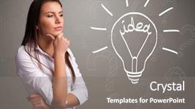  Presentation with light sign - Presentation theme consisting of buble - pretty young girl comming up background and a gray colored foreground