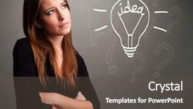  Presentation with pretty girl - Slide deck featuring buble - pretty young girl comming up background and a dark gray colored foreground