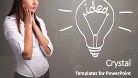  Presentation with pretty girl - Presentation consisting of buble - pretty young girl comming up background and a gray colored foreground